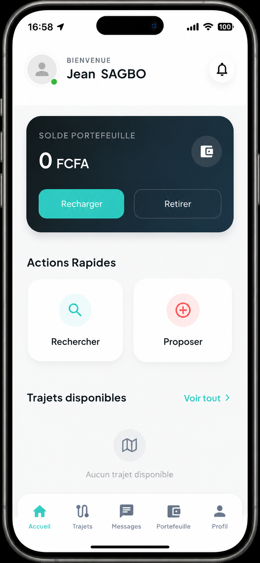 VAMIJO — Application Mobile de Covoiturage